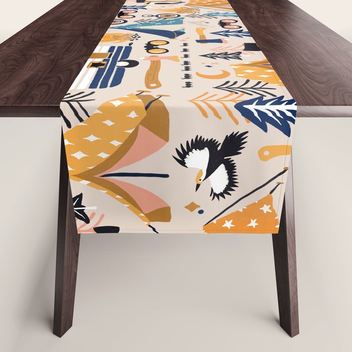 Camping Kit - Orange & Blue Table Runner Gallery Image 1