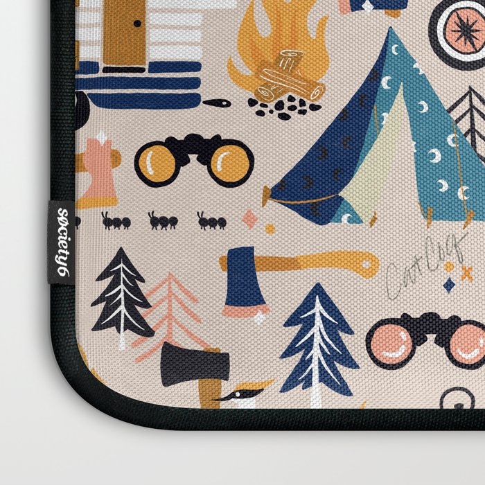 Camping Kit - Orange & Blue Laptop Sleeve Gallery Image 3