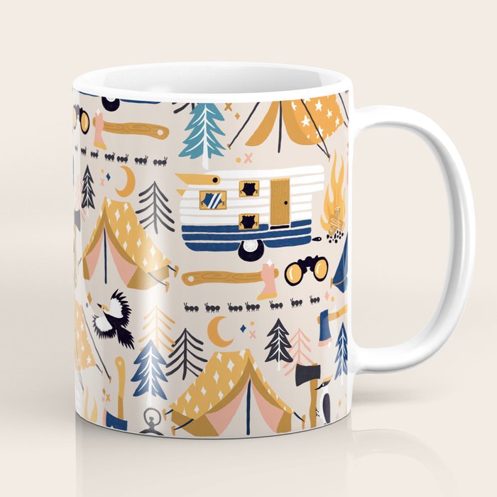 Camping Kit - Orange & Blue Coffee Mug Gallery Image 1