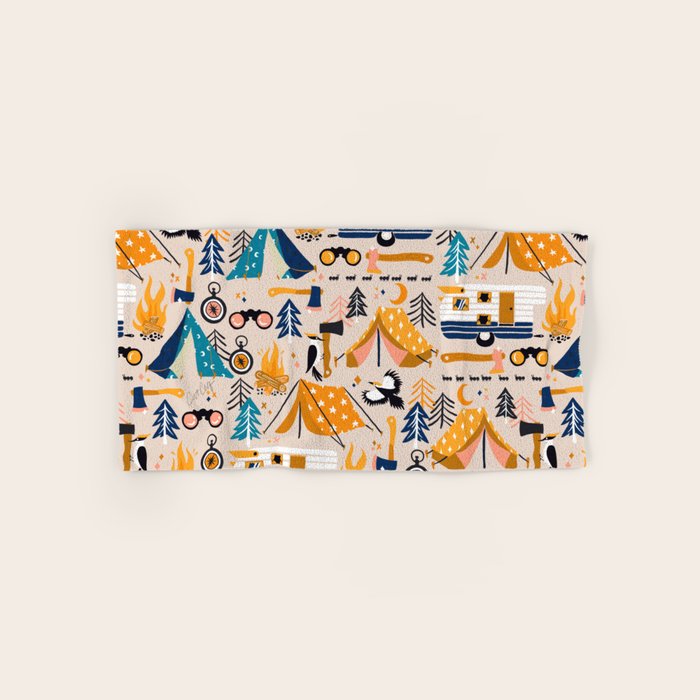 Camping Kit - Orange & Blue Bath Towel Gallery Image 1