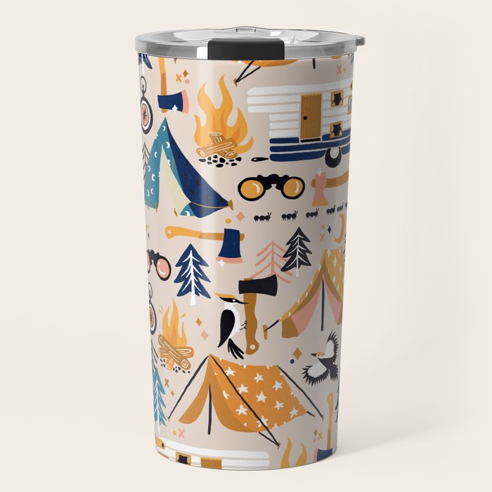 Camping Kit - Orange & Blue Travel Mug Gallery Image 1