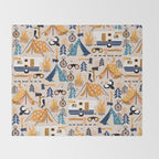 Camping Kit - Orange & Blue Throw Blanket Gallery Image 2