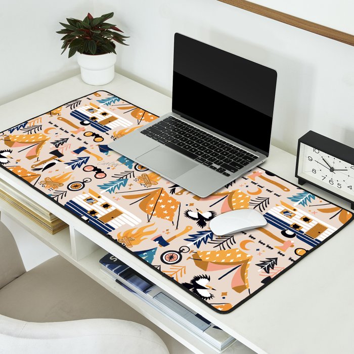 Camping Kit - Orange & Blue Desk Mat Gallery Image 2