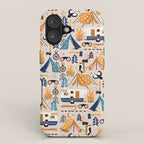 Camping Kit - Orange & Blue iPhone Case Gallery Image 1