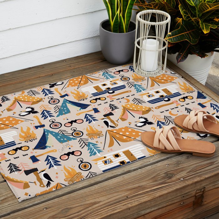 Camping Kit - Orange & Blue Outdoor Rug Gallery Image 2