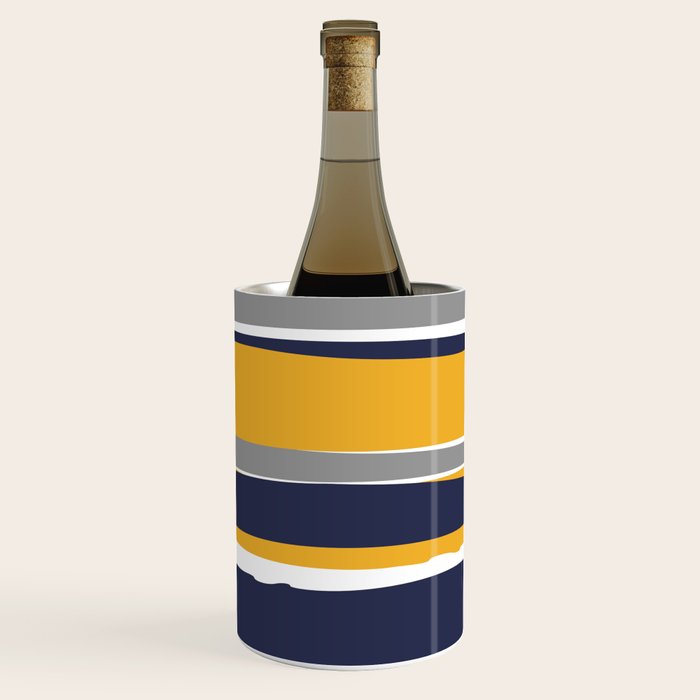 Stripes Abstract, Yellow, Grey, Navy Wine Chiller Gallery Image 3