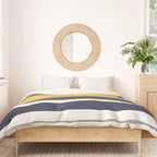 Stripes Abstract, Yellow, Grey, Navy Duvet Cover Gallery Image 3