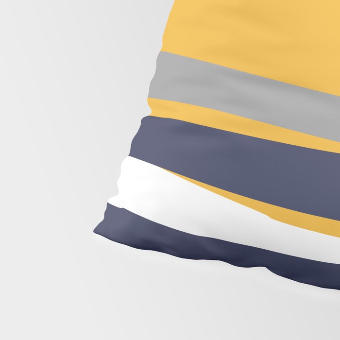 Stripes Abstract, Yellow, Grey, Navy Pillow Sham Gallery Image 4