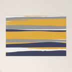 Stripes Abstract, Yellow, Grey, Navy Welcome Mat Gallery Image 1