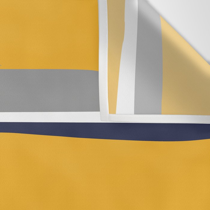 Stripes Abstract, Yellow, Grey, Navy Wall Tapestry Gallery Image 3