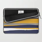 Stripes Abstract, Yellow, Grey, Navy Laptop Sleeve Gallery Image 2