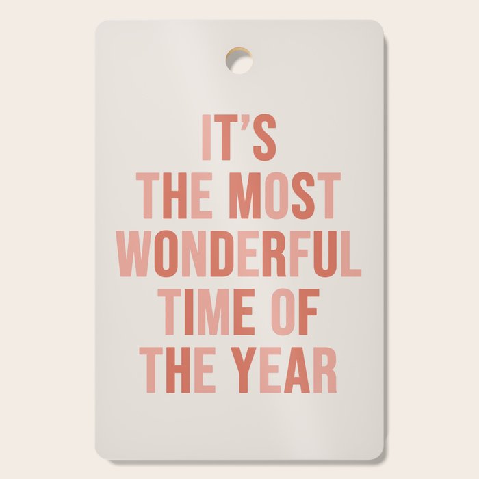 The Most Wonderful Time Of The Year Warm Pink Cutting Board Gallery Image 1
