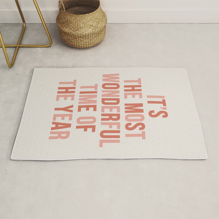The Most Wonderful Time Of The Year Warm Pink Rug Gallery Image 1