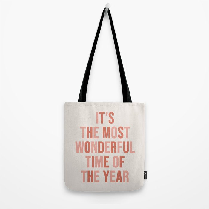The Most Wonderful Time Of The Year Warm Pink Tote Bag Gallery Image 2