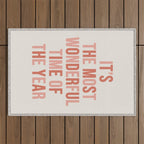 The Most Wonderful Time Of The Year Warm Pink Outdoor Rug Gallery Image 1