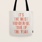 The Most Wonderful Time Of The Year Warm Pink Tote Bag Gallery Image 1