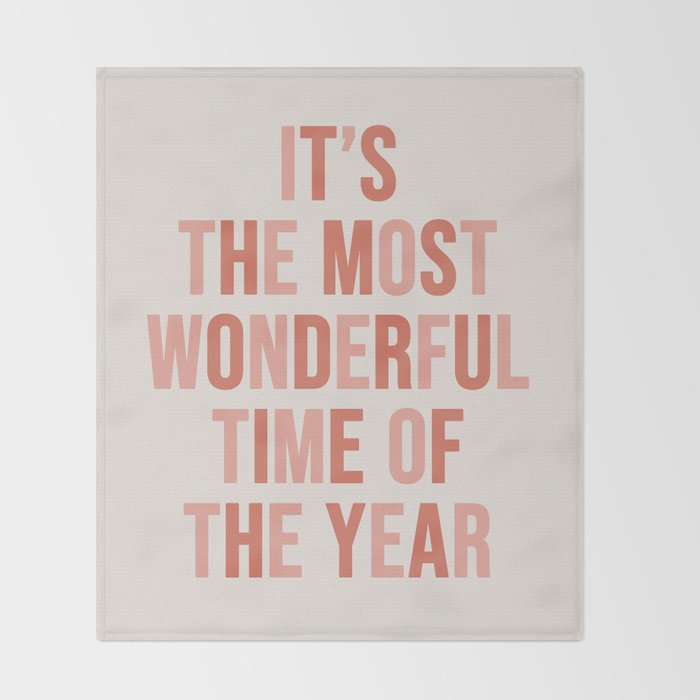 The Most Wonderful Time Of The Year Warm Pink Throw Blanket Gallery Image 2