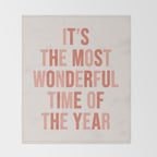 The Most Wonderful Time Of The Year Warm Pink Throw Blanket Gallery Image 2