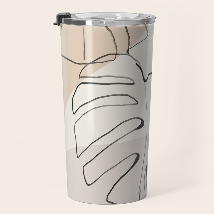 Minimal Abstract Art- Monstera Travel Mug Gallery Image 3