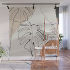 Minimal Abstract Art- Monstera Wall Mural Gallery Image 1