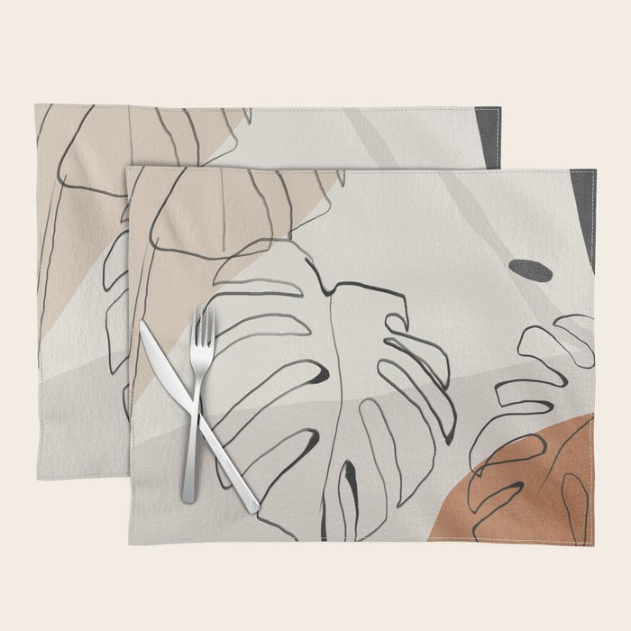 Minimal Abstract Art- Monstera Placemat Gallery Image 1