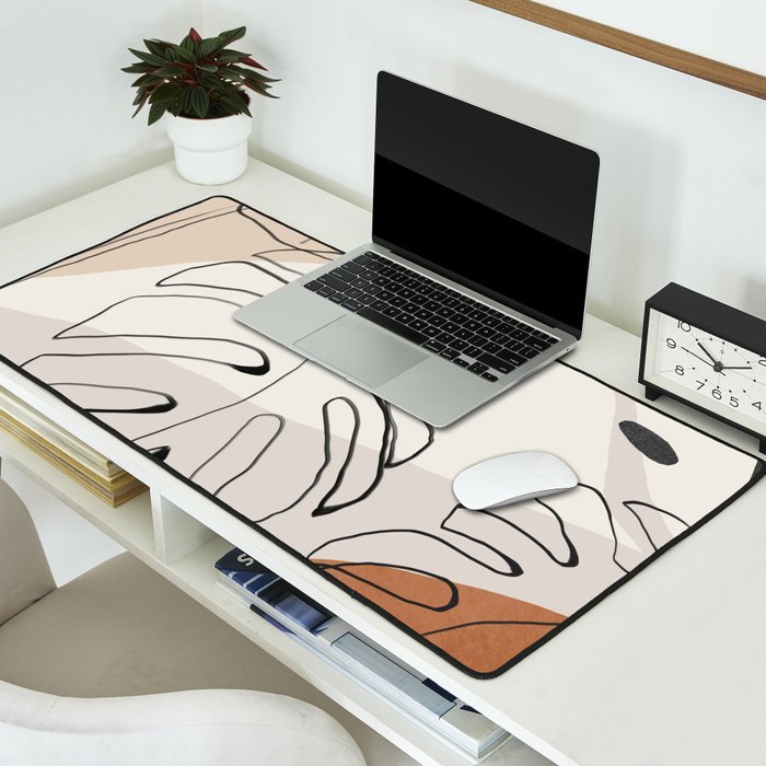 Minimal Abstract Art- Monstera Desk Mat Gallery Image 2