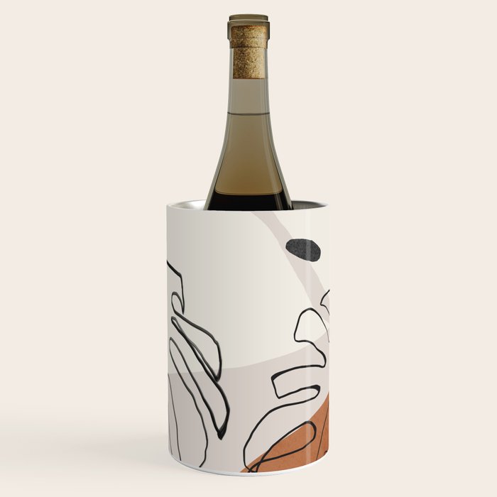 Minimal Abstract Art- Monstera Wine Chiller Gallery Image 3