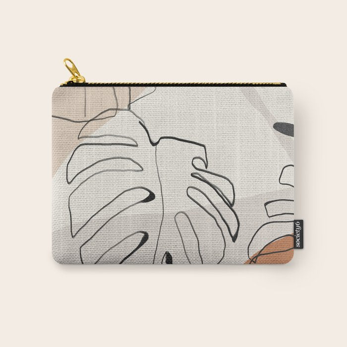 Minimal Abstract Art- Monstera Carry All Pouch Gallery Image 1