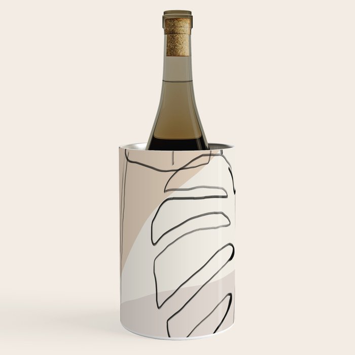 Minimal Abstract Art- Monstera Wine Chiller Gallery Image 2