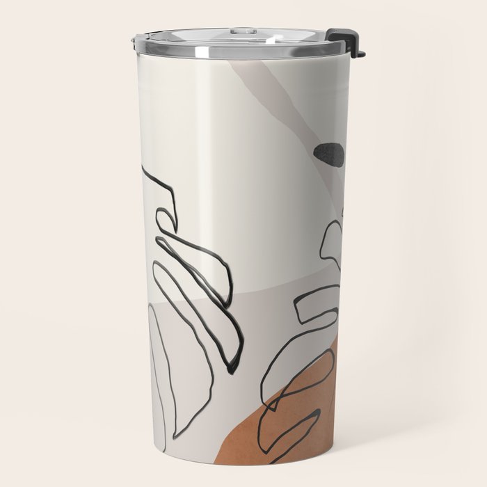Minimal Abstract Art- Monstera Travel Mug Gallery Image 2