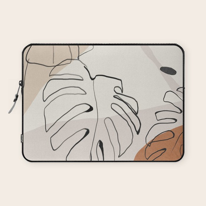 Minimal Abstract Art- Monstera Laptop Sleeve Gallery Image 1