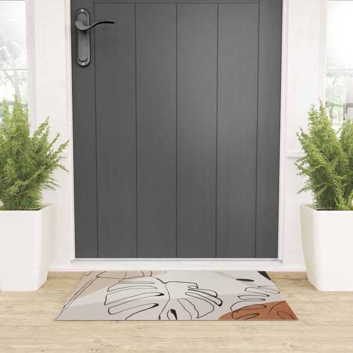 Minimal Abstract Art- Monstera Welcome Mat Gallery Image 3