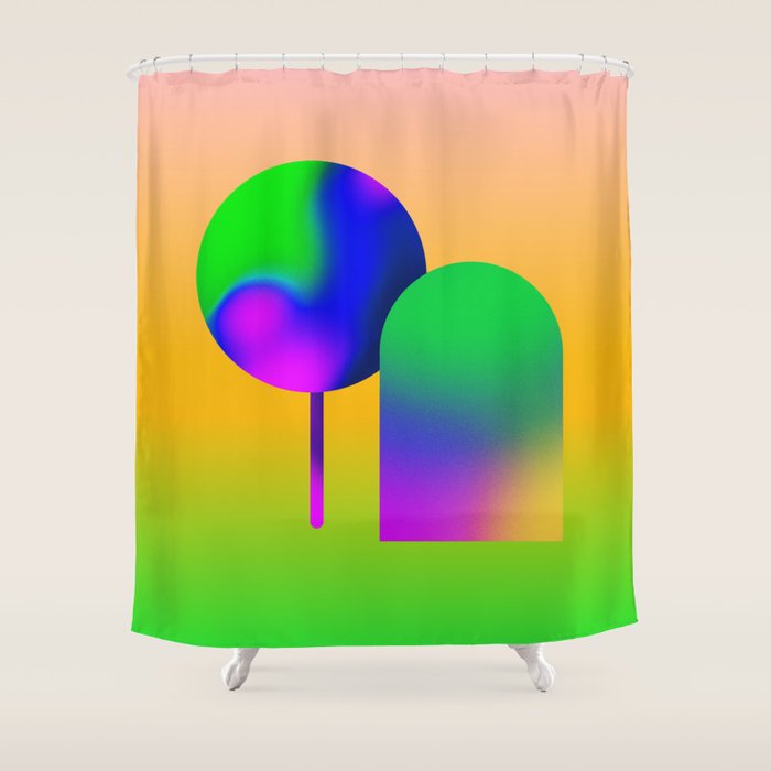 Tuscan  Landscape - Ombre Colors Minimalist Modern Abstract Iluustration  Shower Curtain Gallery Image 1