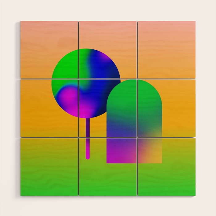 Tuscan  Landscape - Ombre Colors Minimalist Modern Abstract Iluustration  Wood Wall Art Gallery Image 1
