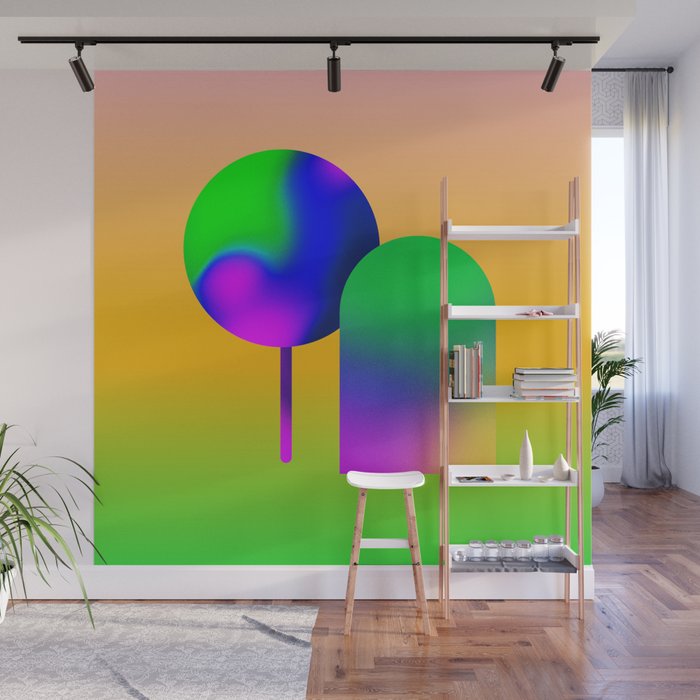 Tuscan  Landscape - Ombre Colors Minimalist Modern Abstract Iluustration  Wall Mural Gallery Image 1