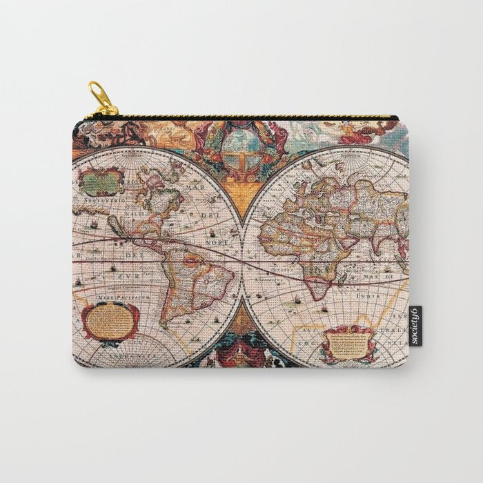 Gorgeous Old World Geographical Map Carry All Pouch Gallery Image 1