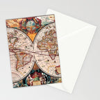 Gorgeous Old World Geographical Map Stationery Card Gallery Image 2