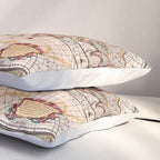 Gorgeous Old World Geographical Map Pillow Sham Gallery Image 3