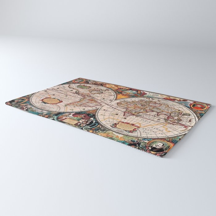 Gorgeous Old World Geographical Map Rug Gallery Image 3