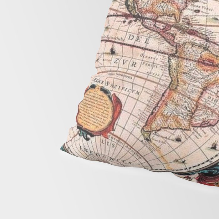 Gorgeous Old World Geographical Map Pillow Sham Gallery Image 4