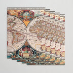 Gorgeous Old World Geographical Map Wrapping Paper Gallery Image 3