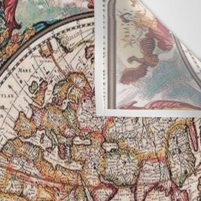Gorgeous Old World Geographical Map Wall Tapestry Gallery Image 3