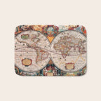 Gorgeous Old World Geographical Map Bath Mat Gallery Image 1