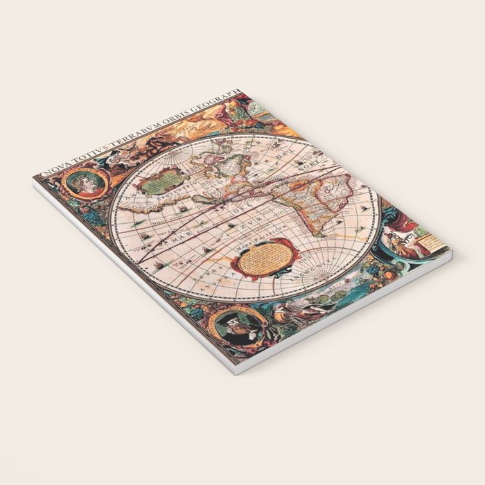 Gorgeous Old World Geographical Map Notebook Gallery Image 3