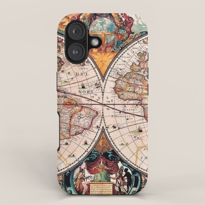 Gorgeous Old World Geographical Map iPhone Case Gallery Image 1