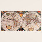 Gorgeous Old World Geographical Map Desk Mat Gallery Image 3