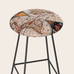 Gorgeous Old World Geographical Map Stool Gallery Image 2