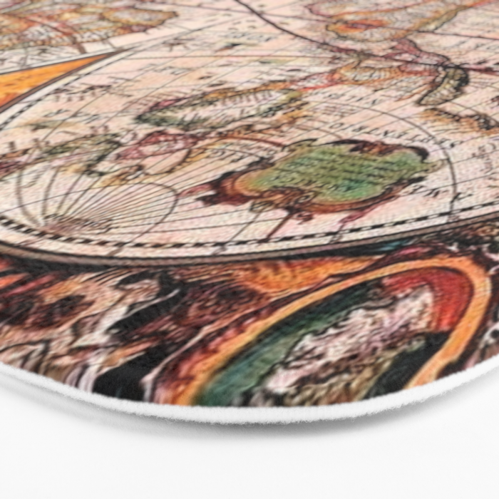 Gorgeous Old World Geographical Map Bath Mat Gallery Image 3