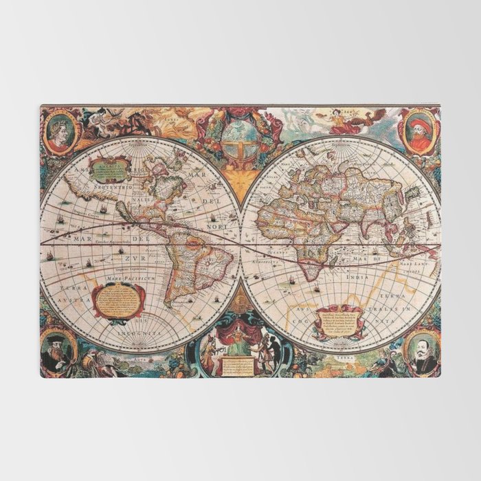 Gorgeous Old World Geographical Map Rug Gallery Image 2
