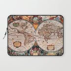 Gorgeous Old World Geographical Map Laptop Sleeve Gallery Image 1